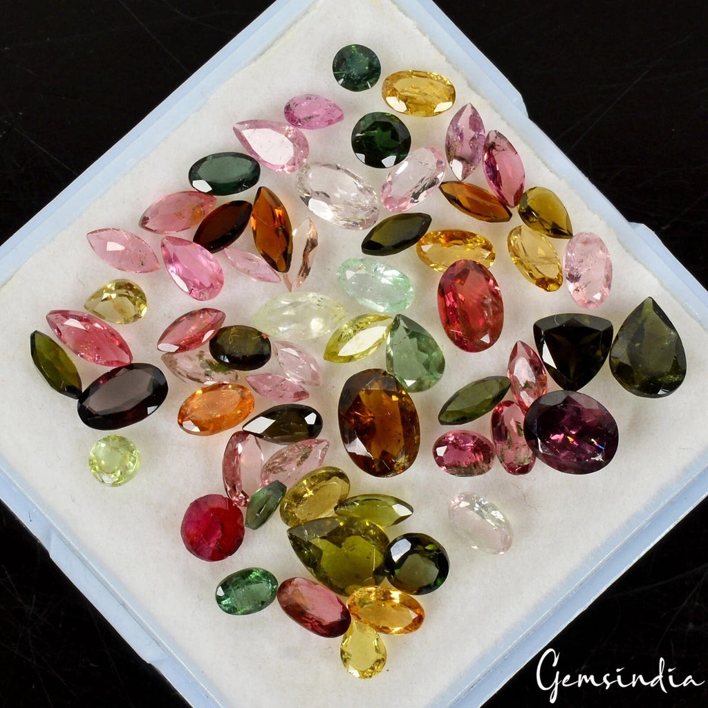 13.50 Cts Natural Tourmaline Multi Color Mix Cut Loose Unheated 2-11mm Gemstones