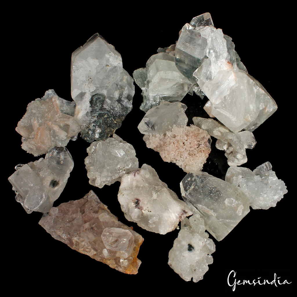 1260 Ct/12Pcs Sugar Druzy White Apophyllite Crystal Raw Healing Mineral Specimen