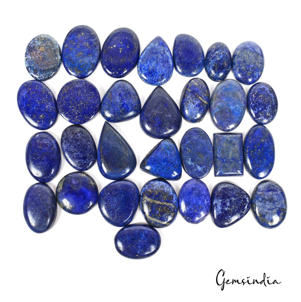 1220 Ct Natural Blue Lapis Lazuli Gold Pyrite Mix Cabochon Loose Gemstones~29 Pc