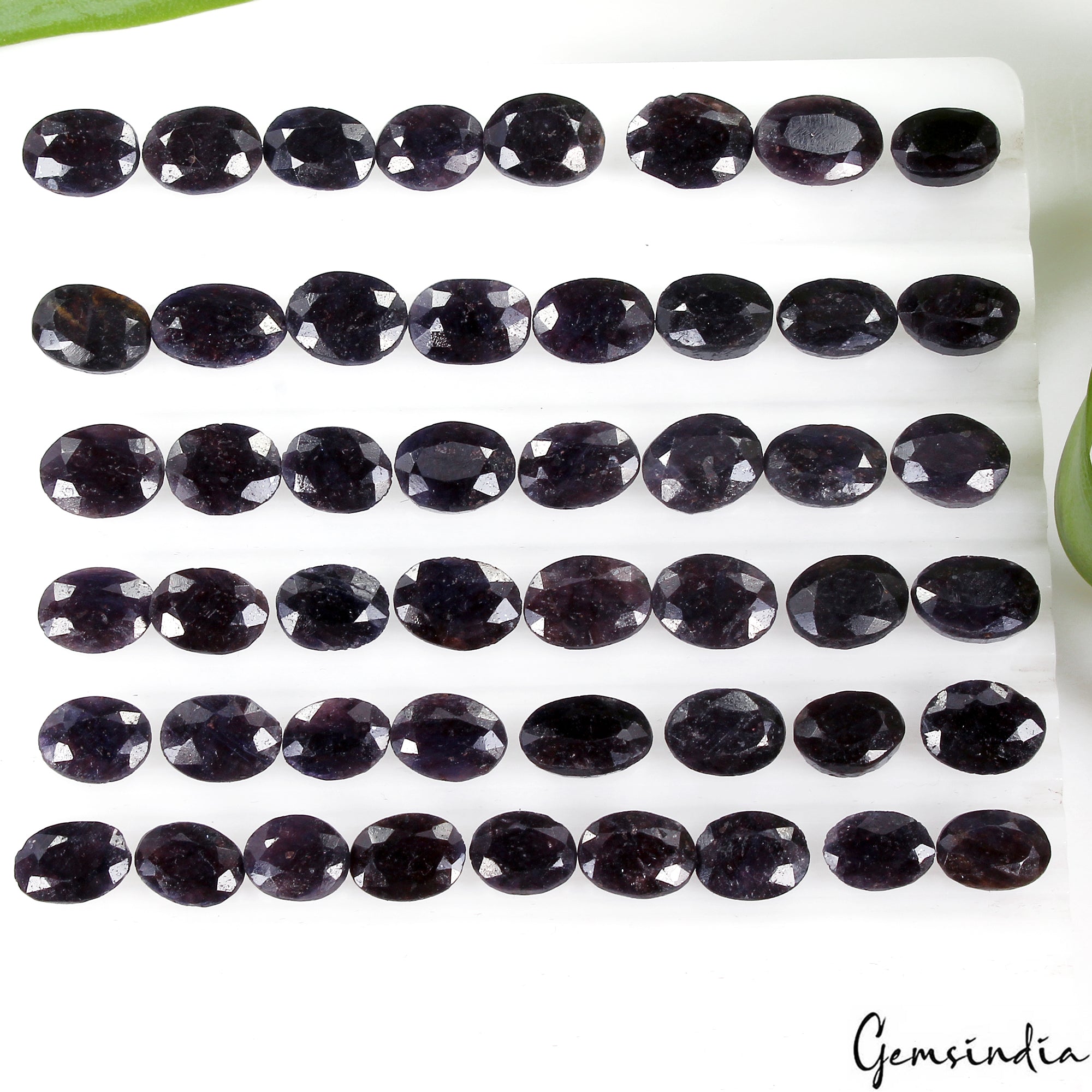 330 Ct/49 Pcs Natural Blue Sapphire Oval Cut Loose Certified Jewelry Gemstones