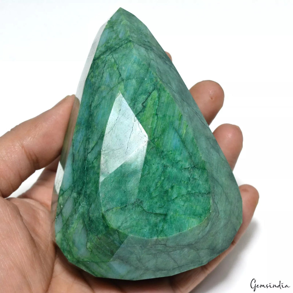 Certified 3250 Ct Natural Green Emerald Huge Earth Mined Pear Faceted Gemstone