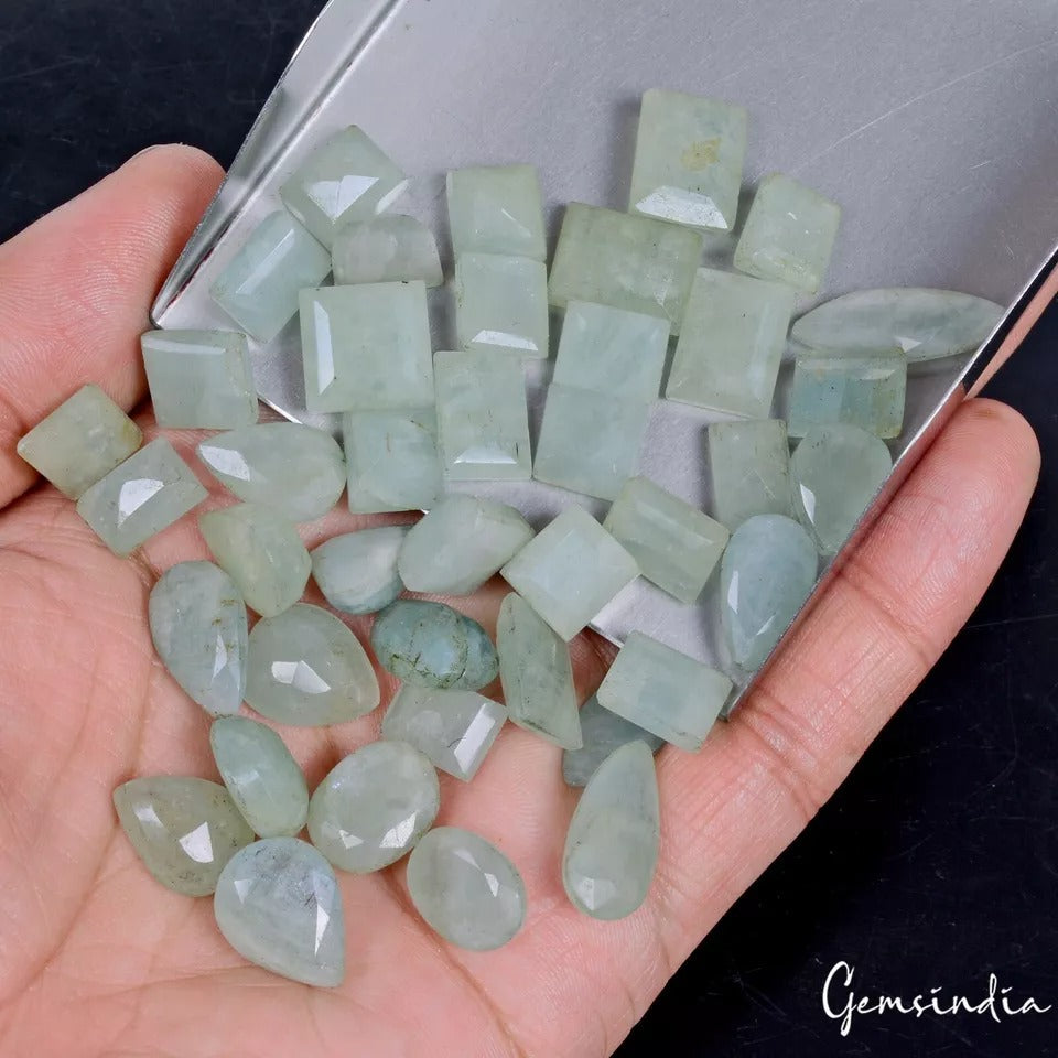 261.70 Ct/41 Pcs Natural Untreated Blue Green Beryl Aquamarine Mix Cut Loose Gem