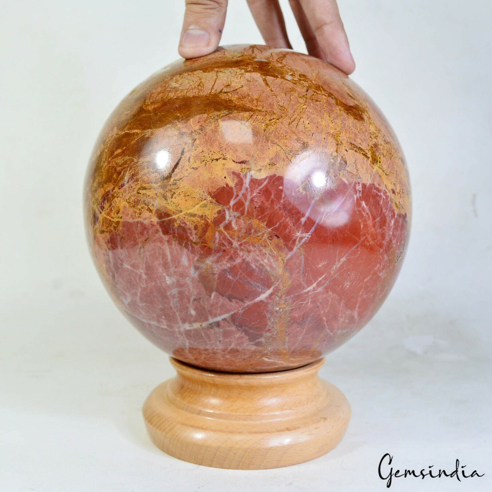 4.98 Kilo/6.2 Inches Natural Smooth Red Jasper Sphere Crystal Ball Healing Decor