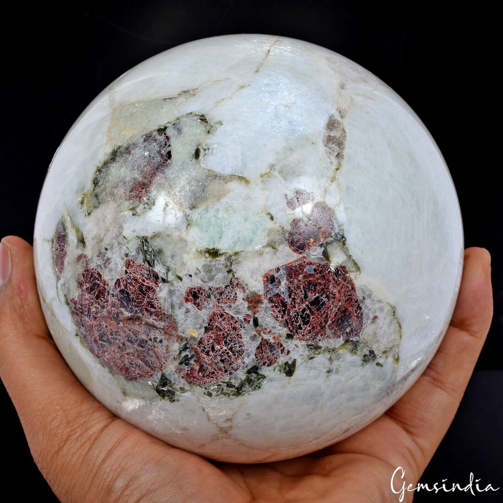 2.8 Kilo Natural White Amazonite W/ Blue Shine Crystal Healing Mineral Sphere