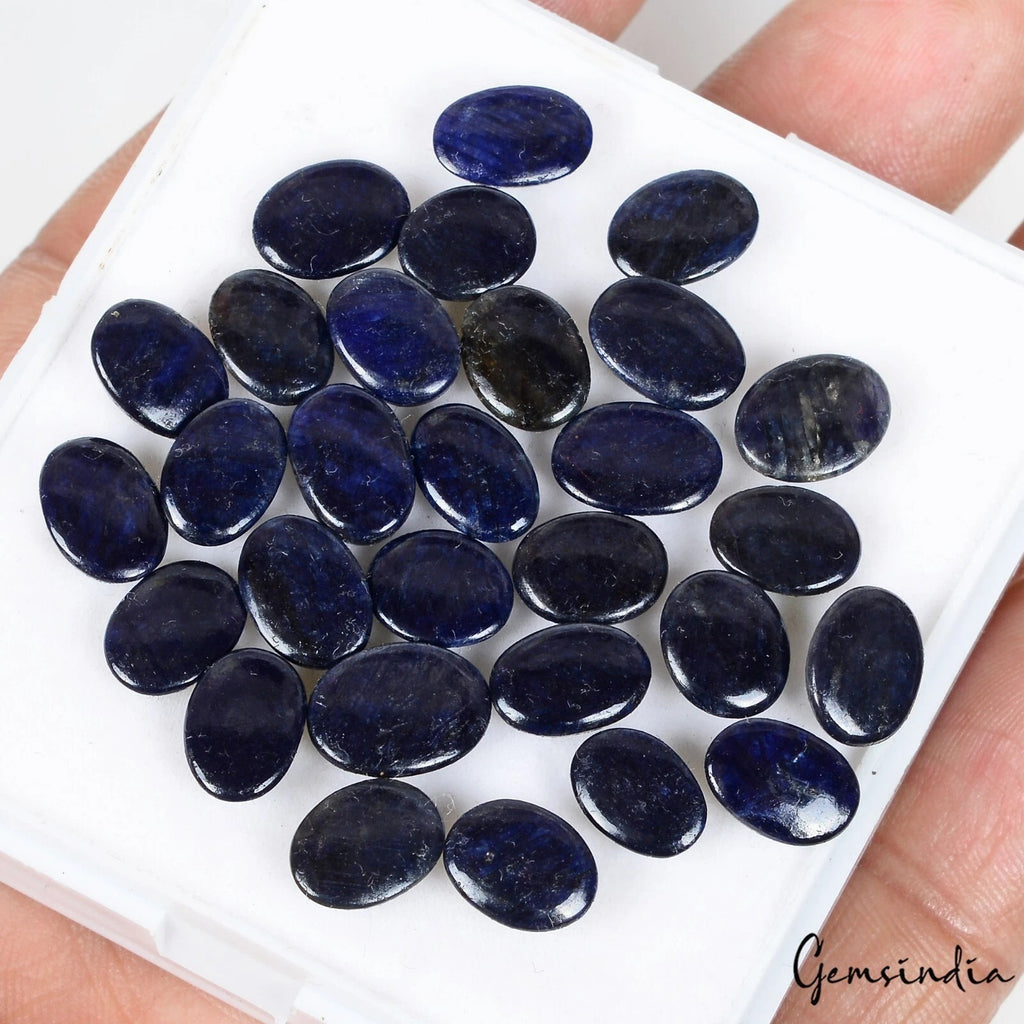 Blue Sapphire Lot, Cabochon — 29 Pieces, 8mm To 11mm, 76.10 Ct