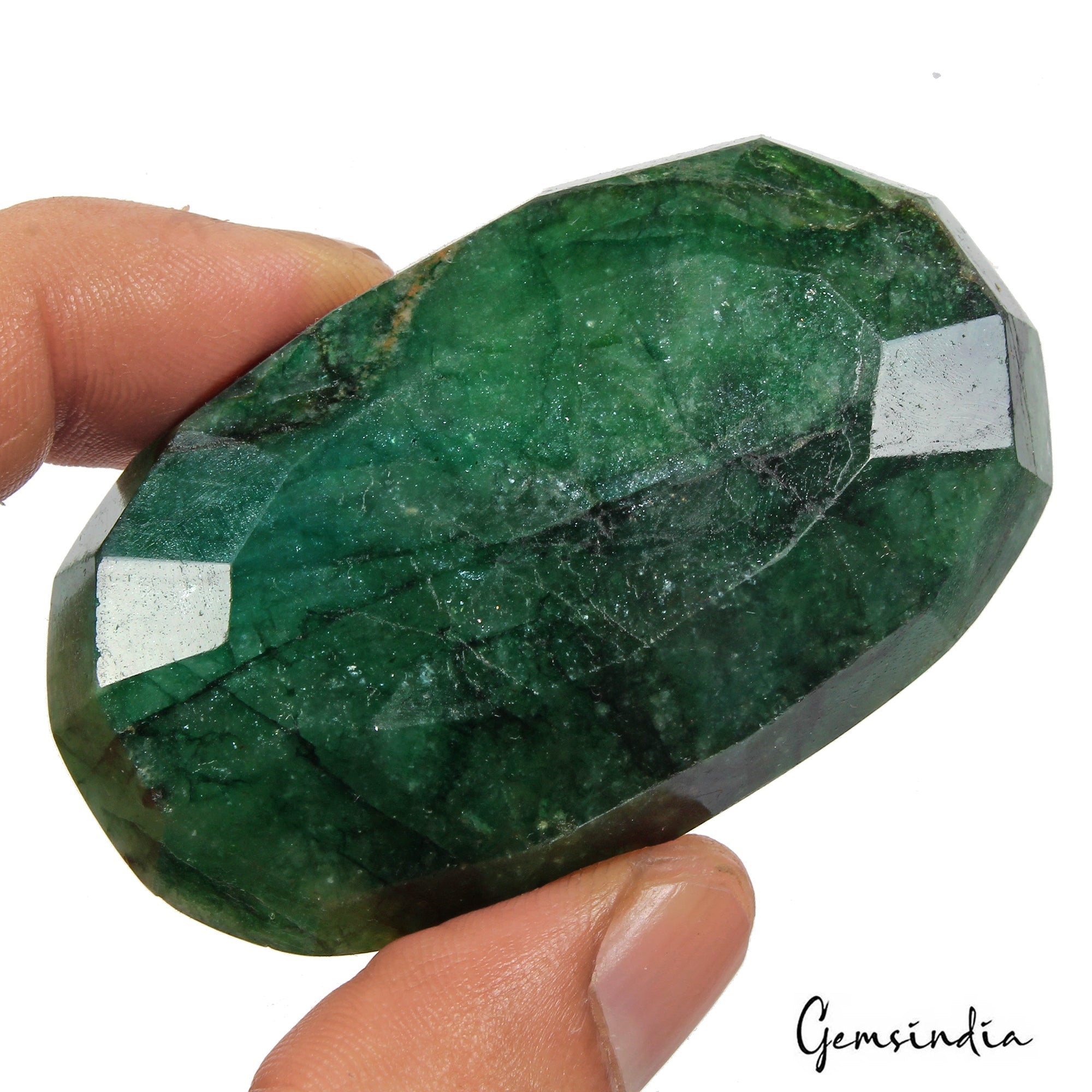 380 Ct Natural Dark Green Brazilian Emerald Oval Cut Faceted Earth Mined Gems