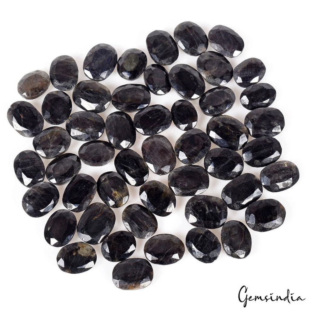 Sapphire Lot, Loose Gemstone, Untreated, Black — 50 Pieces, 11mm to 14mm, 430 Ct, Madagascar