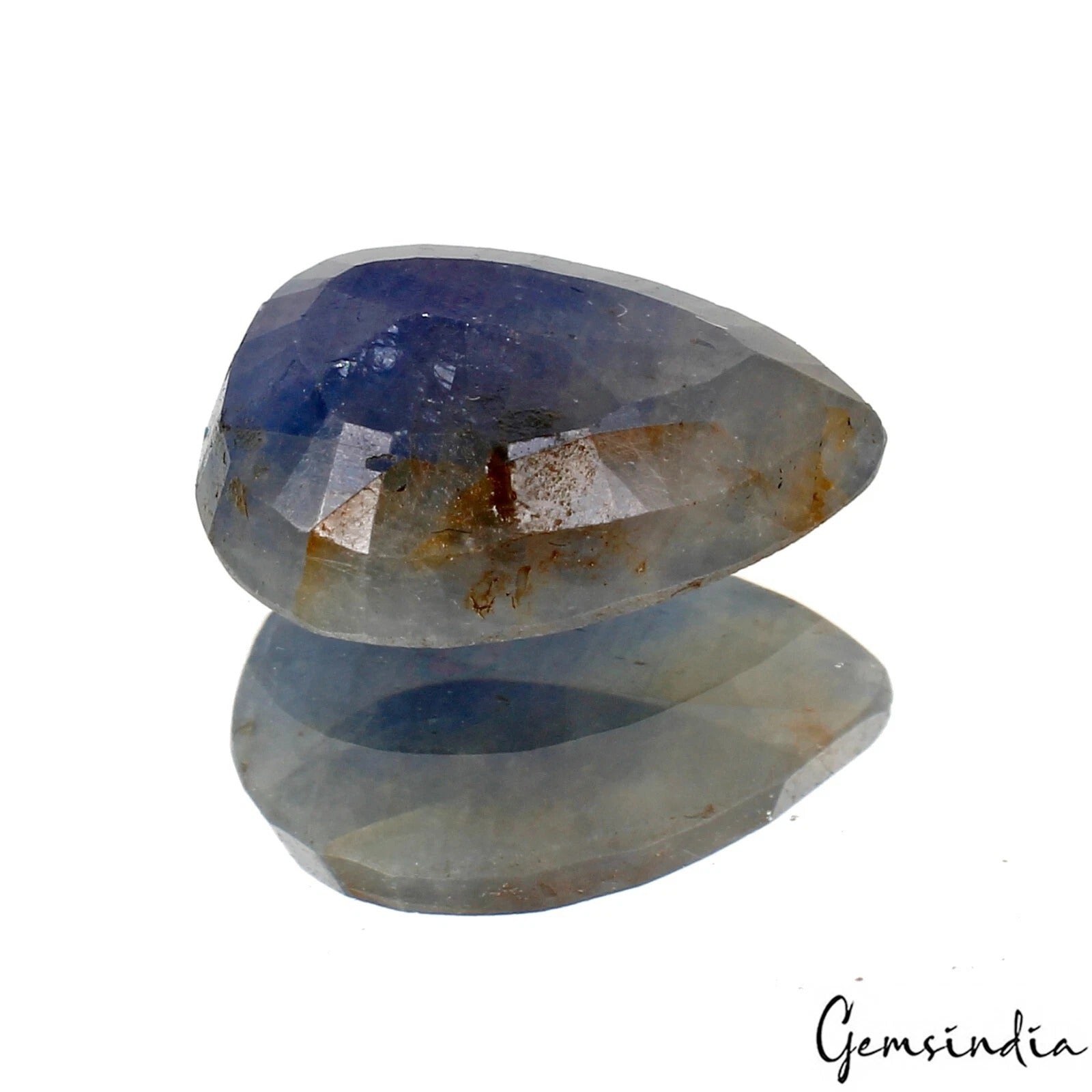 Blue Sapphire Loose Gemstone, Pear Cut, Untreated — 14x10x5mm, 7.80 Ct
