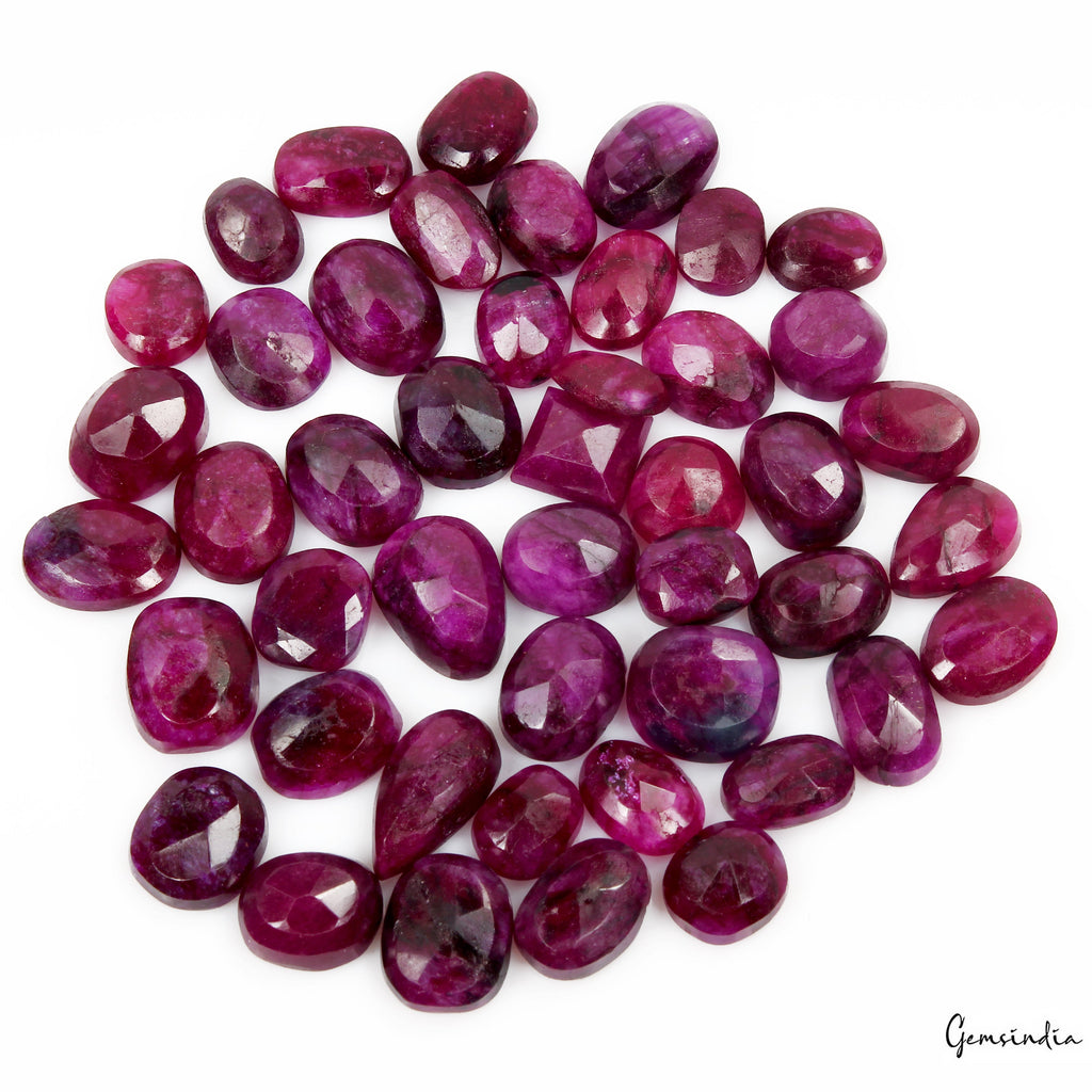 430 Ct Natural Red Pink Beryl (Bixbite) Mix Faceted Cut Loose Gemstone Lot 46 Pc