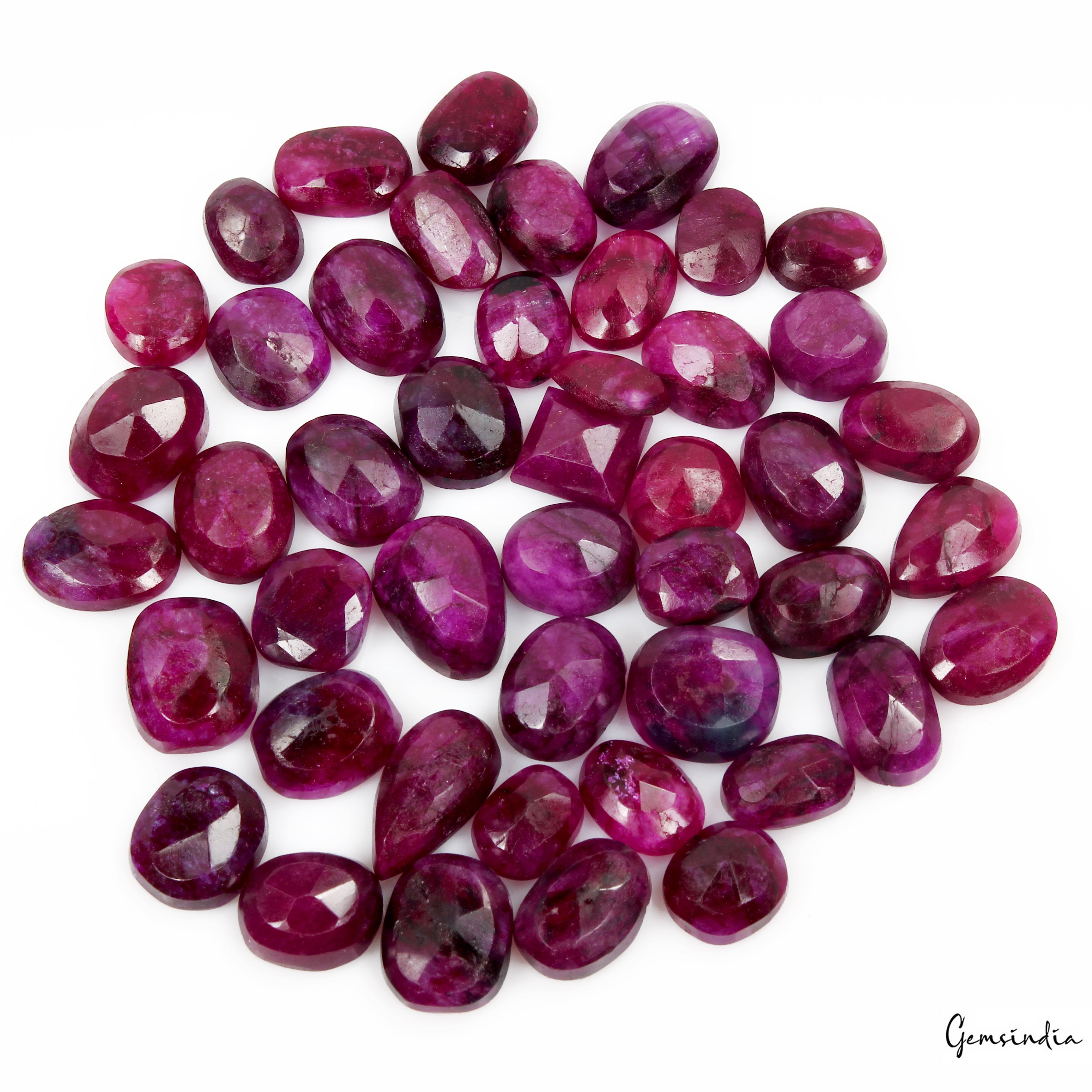 430 Ct Natural Red Pink Beryl (Bixbite) Mix Faceted Cut Loose Gemstone Lot 46 Pc