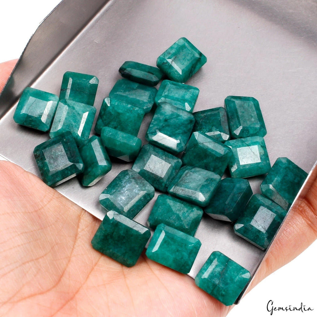 221.60 Cts Natural Zambian Green Emerald Octagon Cut Loose Ring Size Gemstones