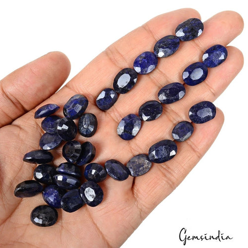 African Blue Sapphire Lot, Loose Gemstone, Oval Cut, Color Enhanced — 33 Pieces, 11mm to 13mm, 230 Ct, Africa