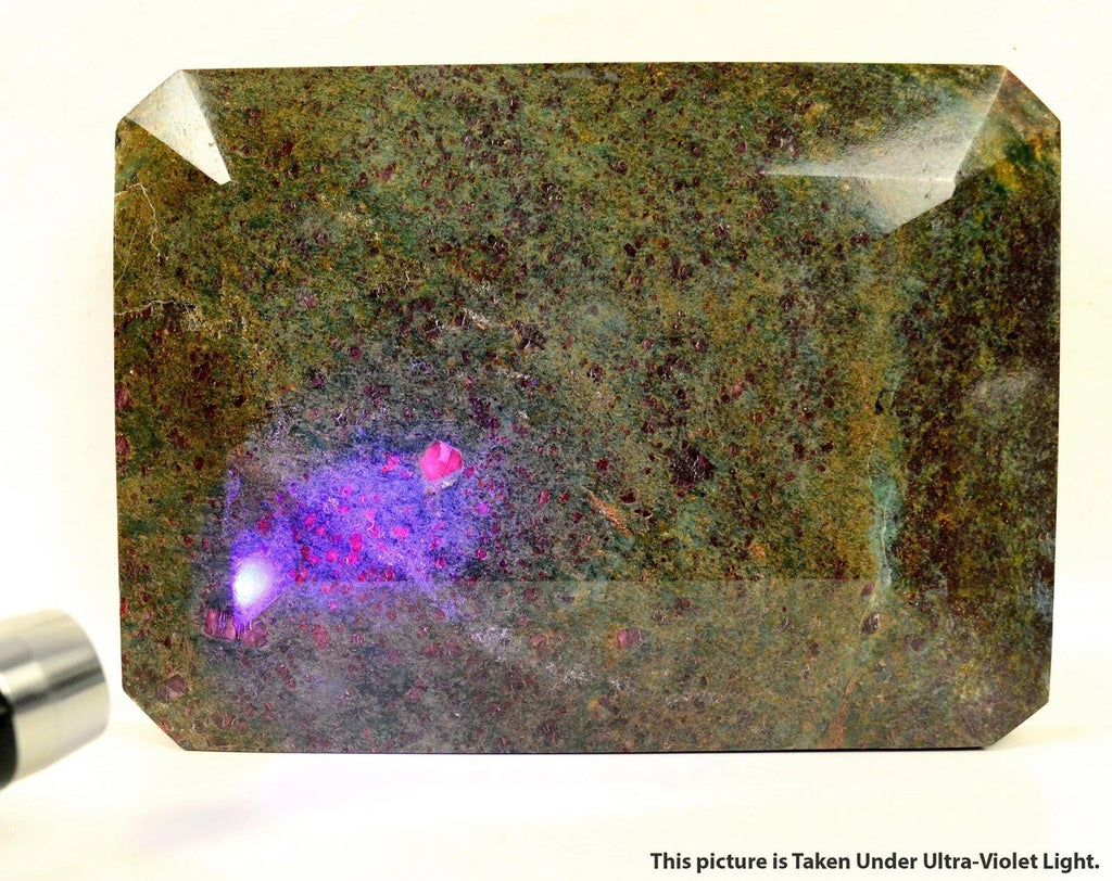 2.9Kilo~Rare Natural Ruby Fuchsite Earth Mined Octagon Cut Museum Grade Gemstone