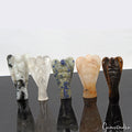 480 Cts/5 Pcs Natural Multi Gemstones Carved Pocket Good Luck Angel/Figurine