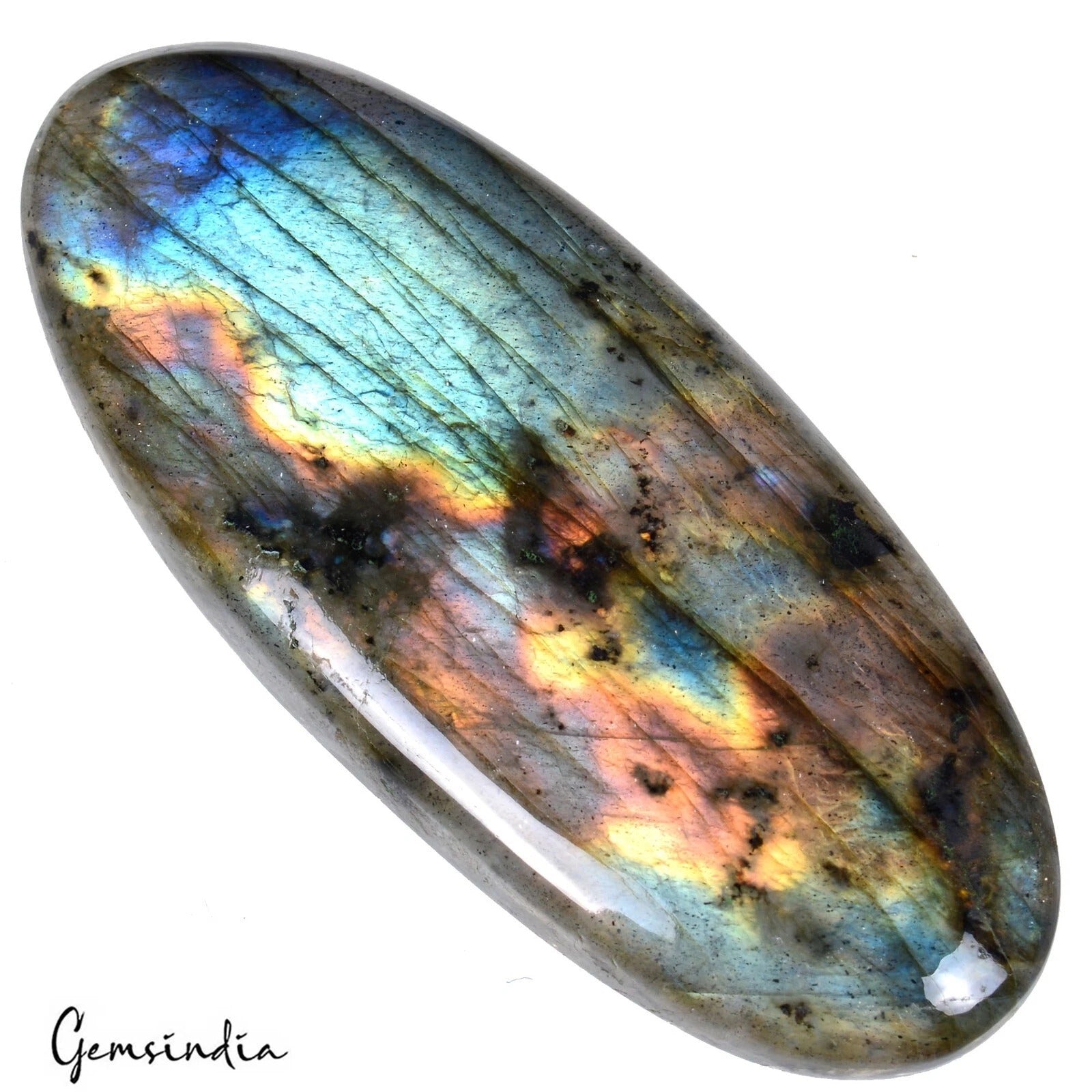 126.00 Ct Natural Multi Shine Labradorite Oval Cut Loose Gemstone For Jewelry
