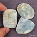 370 Cts Top Natural Aquamarine Druzy Gemstone Cabochon Loose For Jewelry /3 Pcs