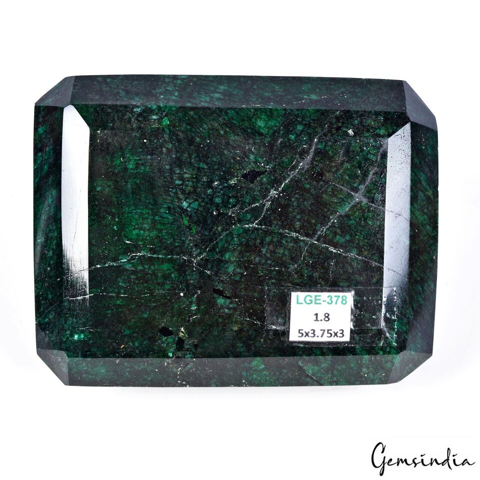 1.8 Kg ~Natural Deep Green Emerald Earth Mined Octagon Faceted Cut Huge Gemstone