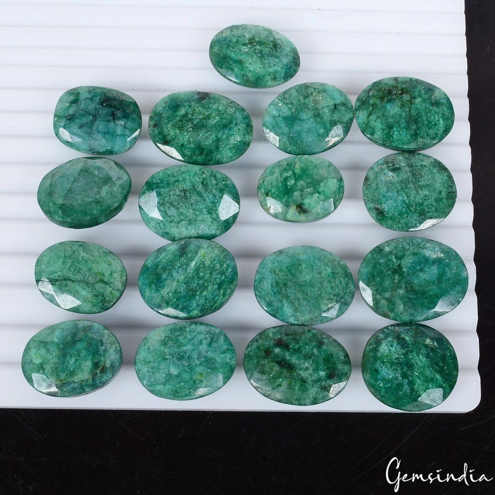 450 Ct/17 Pcs Natural Brazilian Green Emerald Oval Cut Loose Wholesale Gemstones