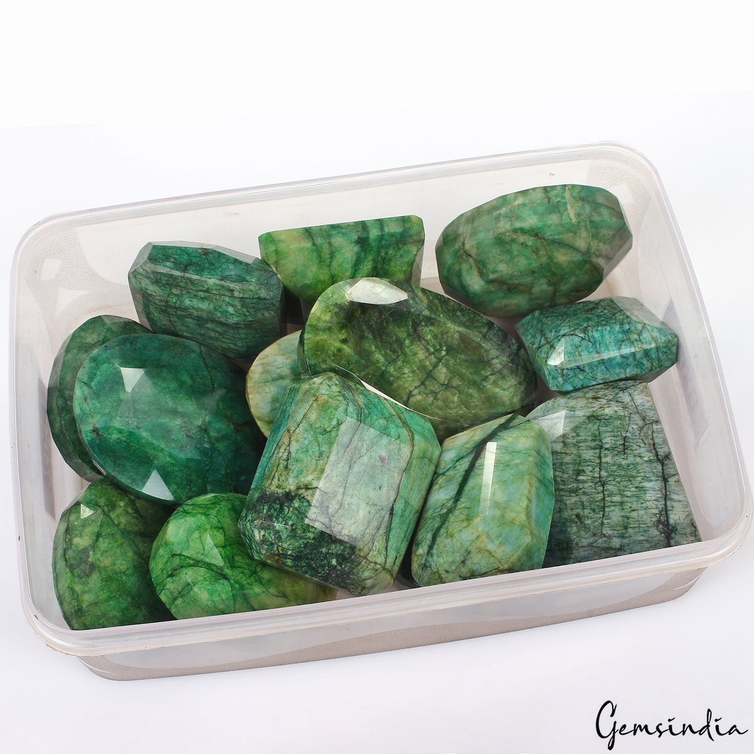 2 Kilo Natural Brazilian Green Emerald Earth Mined Loose Mix Cut Huge Gemstones