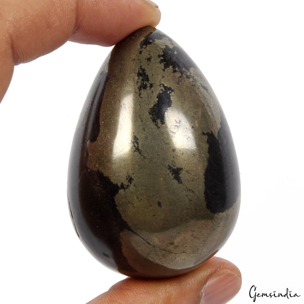 1100 Ct Natural Gold Pyrite Egg Shape Healing Crystal Mineral Gem For Meditation