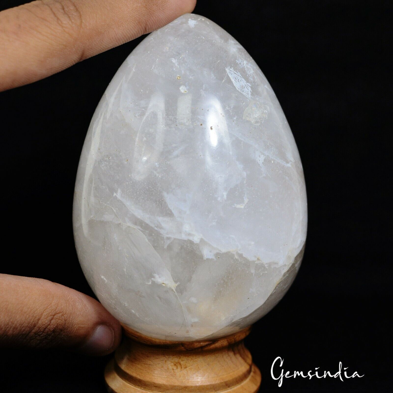 3230 Ct Natural Untreated White Quartz Huge Gem Egg Shape Healing Crystal 3.7"