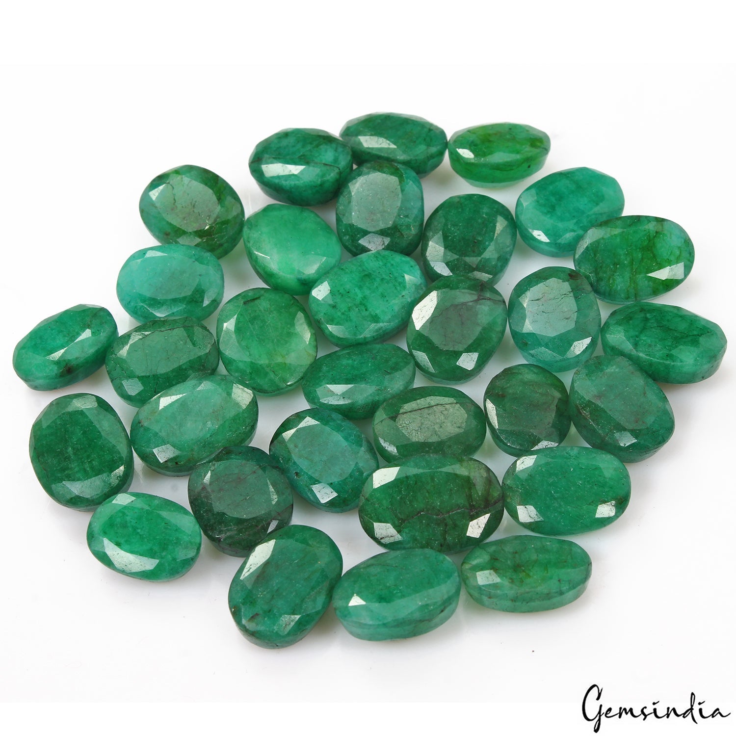 Certified 500 Ct/31 Pcs Natural Brazilian Green Emerald Oval Gem Lot For Jewelry