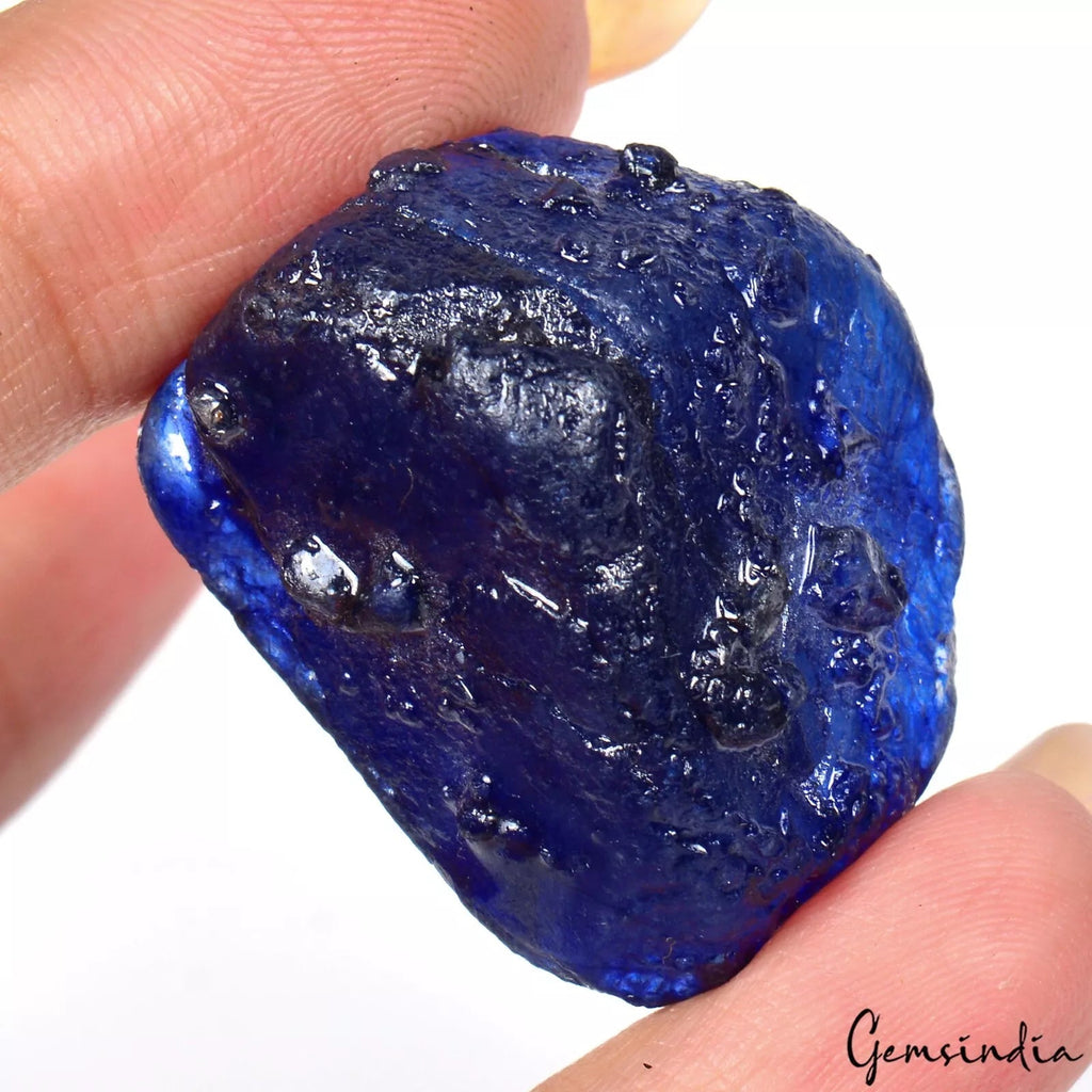 28mm Loose Gemstone Natural Ceylon Blue Sapphire Raw/Rough 92.30Ct Huge Specimen