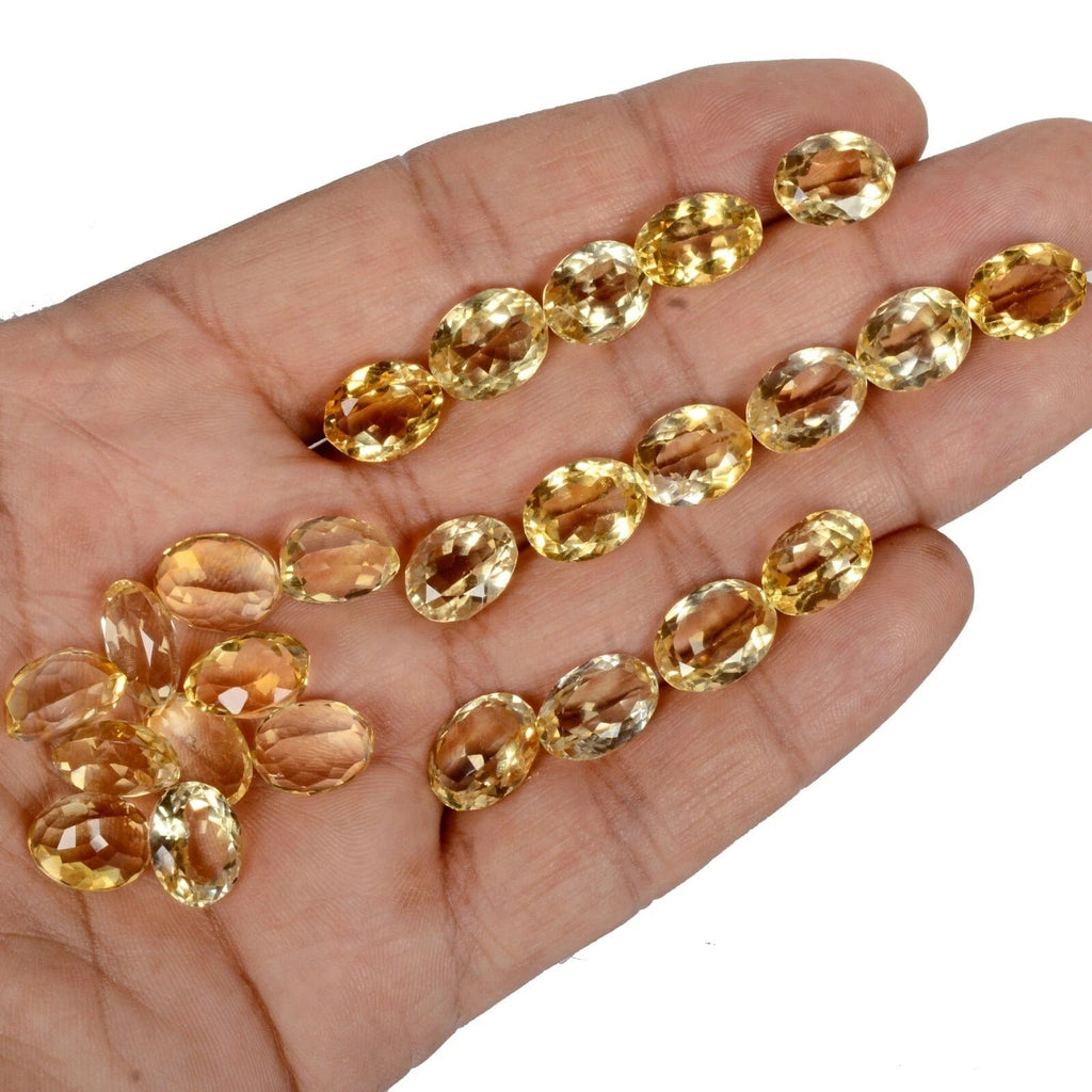 VVS 112.40 Cts Natural Yellow Citrine Oval Cut 11-12mm AAA Grade Loose Gemstones
