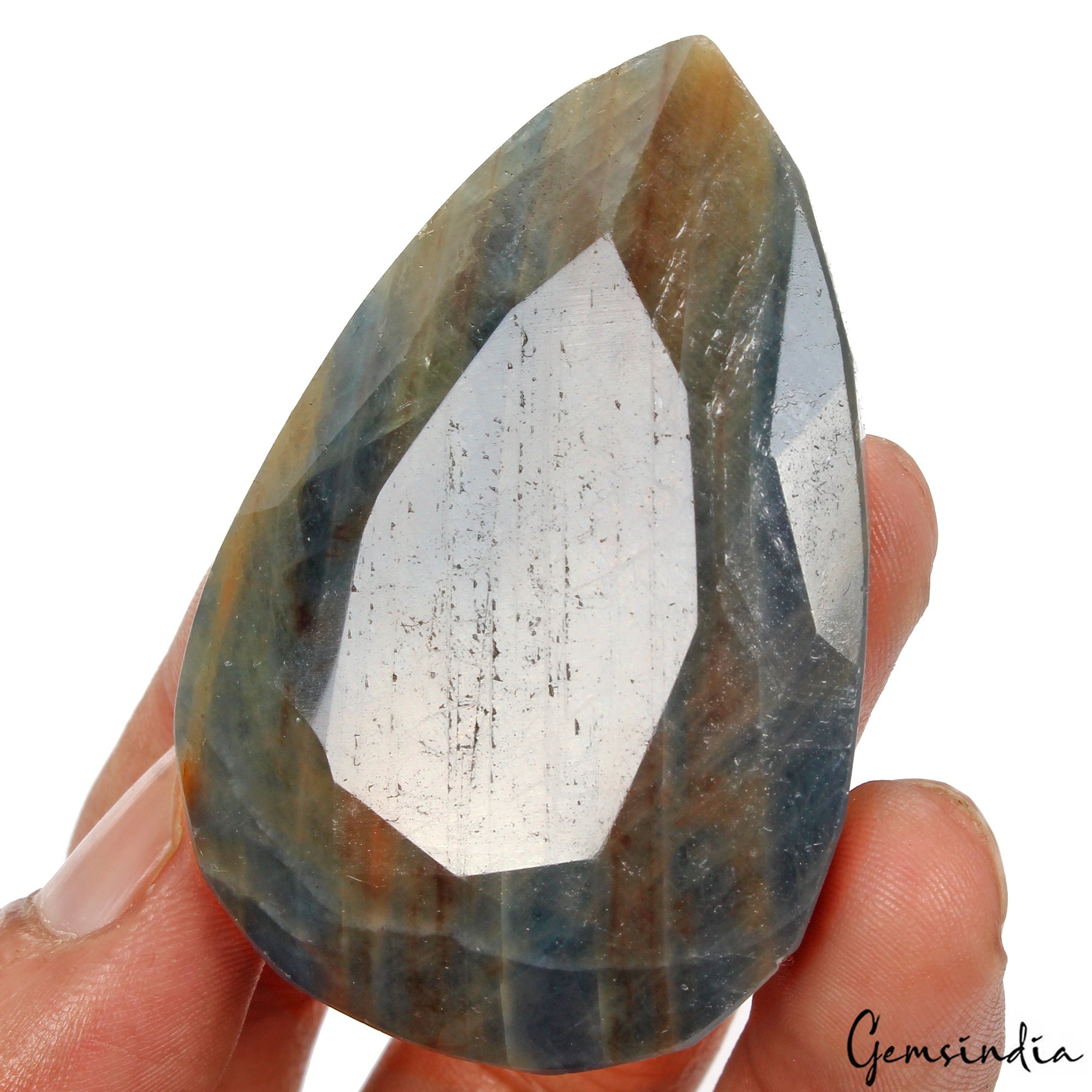 440 Cts Natural Untreated Brown Blue Sapphire Pear cut Loose Madagascar Gemstone