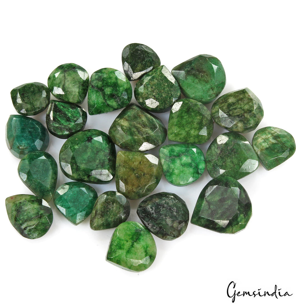 196.90 Cts/23 Pcs Natural Brazilian Dark Green Emerald Pear Cut Gems For Jewelry