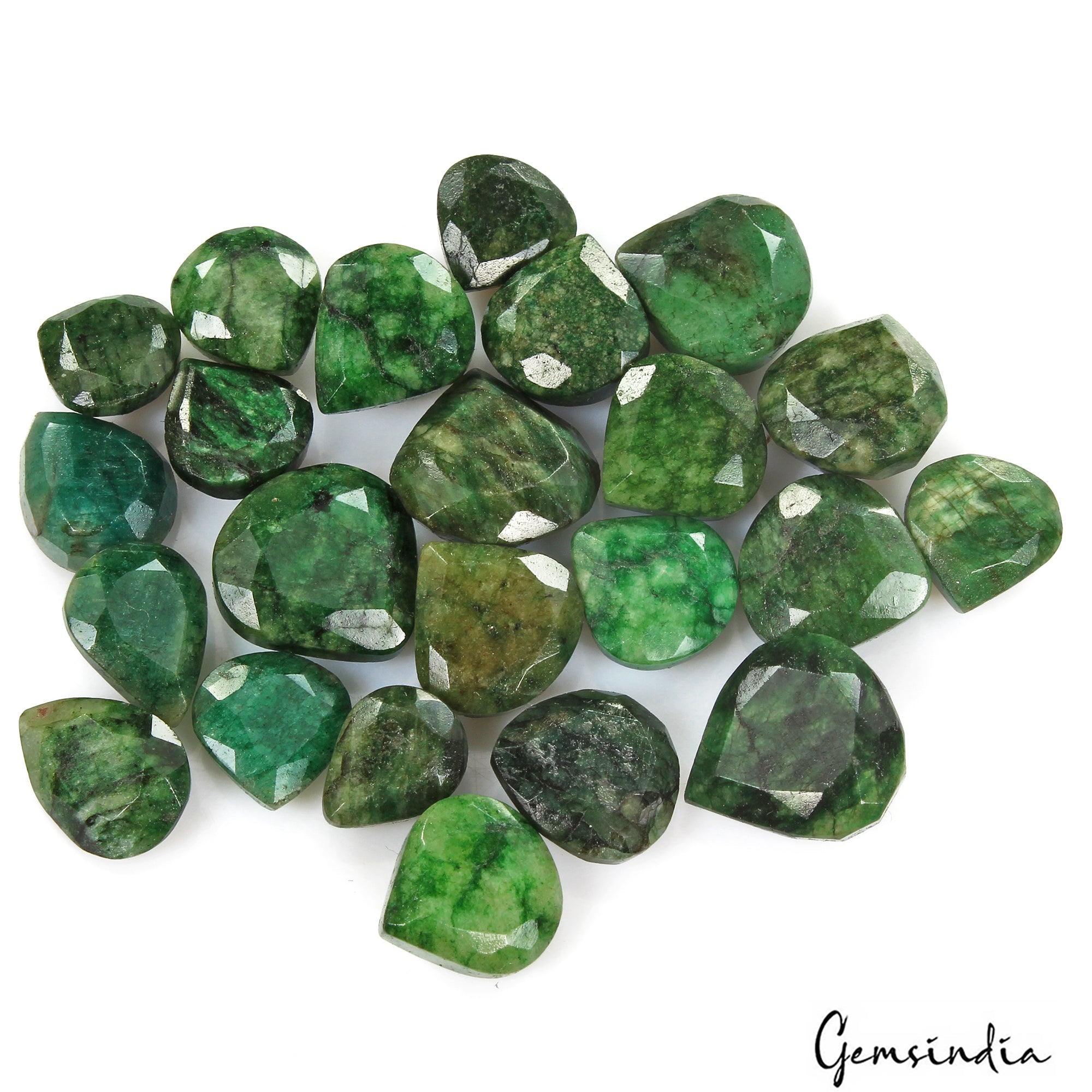 196.90 Cts/23 Pcs Natural Brazilian Dark Green Emerald Pear Cut Gems For Jewelry