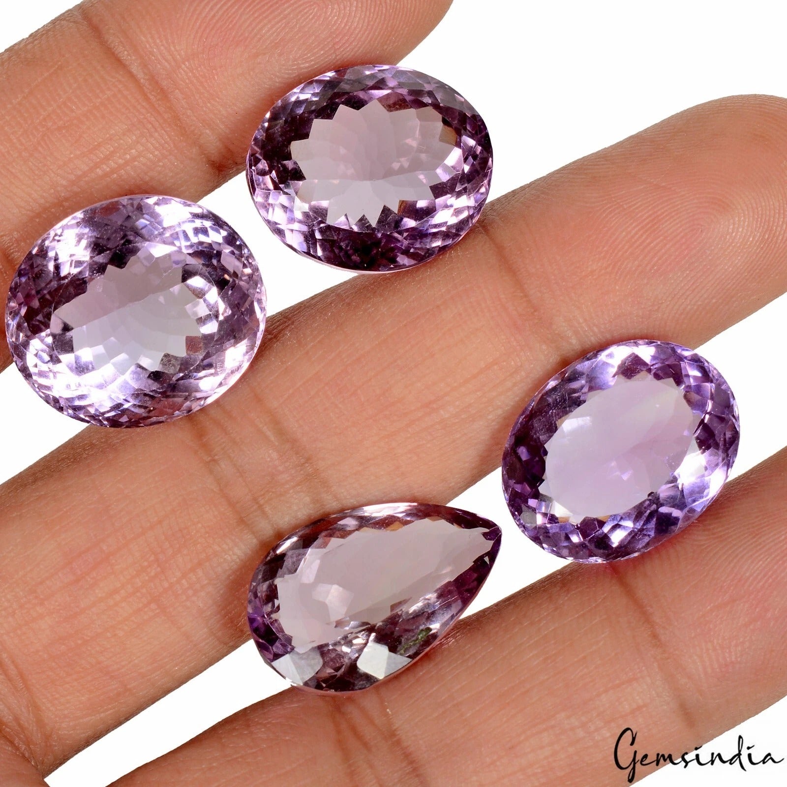 Amethyst Lot, Loose Gemstone, Untreated, Purple — 4 Pieces, 18mm to 20mm, 82.60 Ct