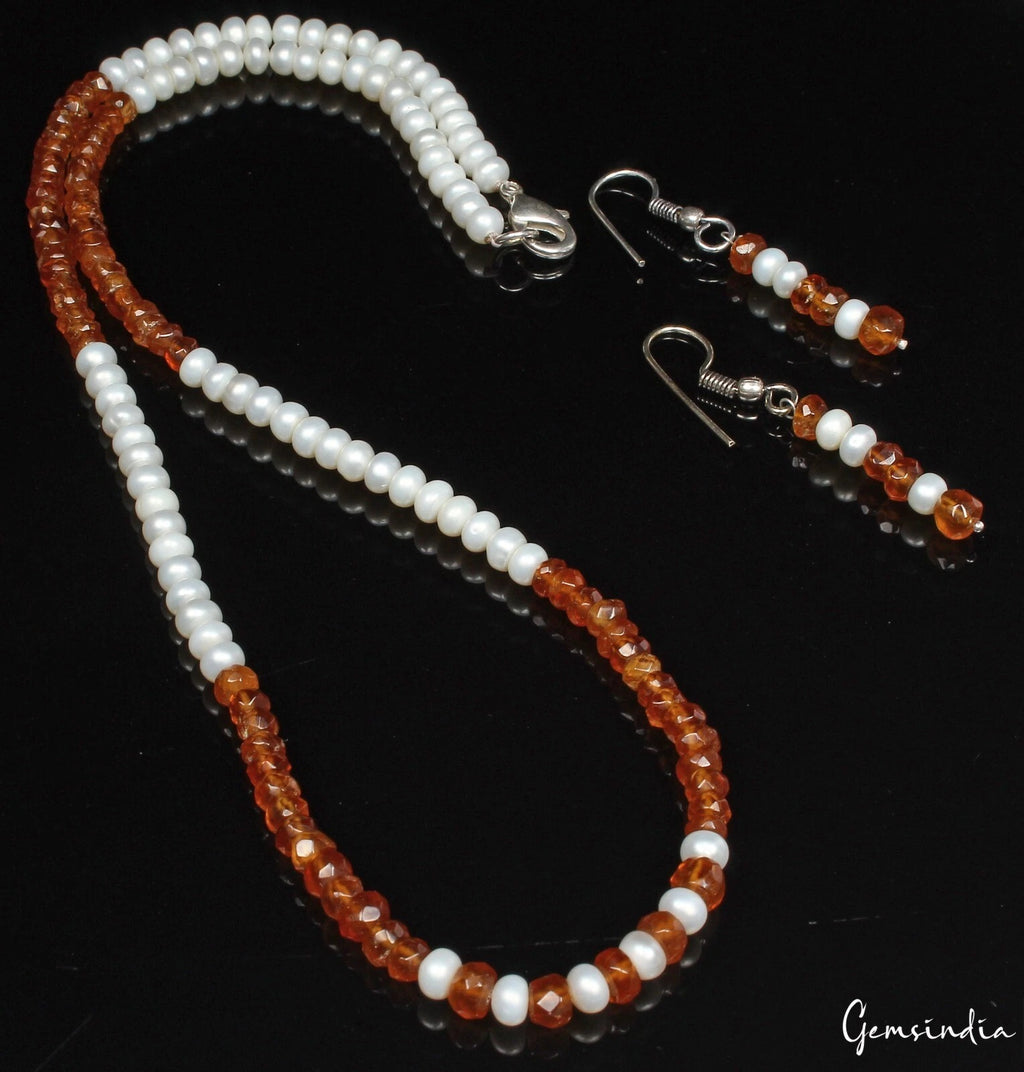 Hessonite Garnet Jewelry, Brown — 20", 131.20 Ct, Sri Lanka