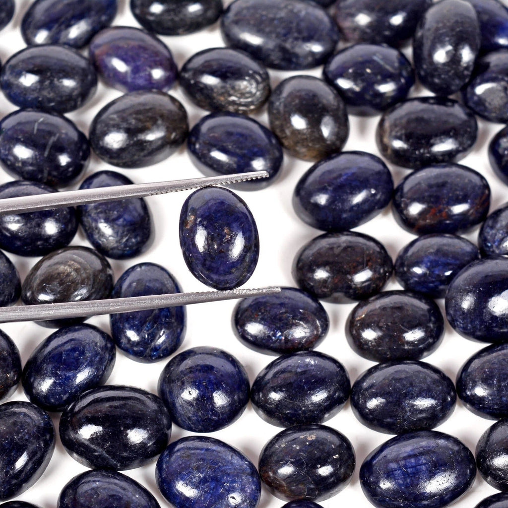900Ct Blue Sapphire Oval 100 Pcs Gemstone Natural Cabochon Lot Ring Size 12-17mm