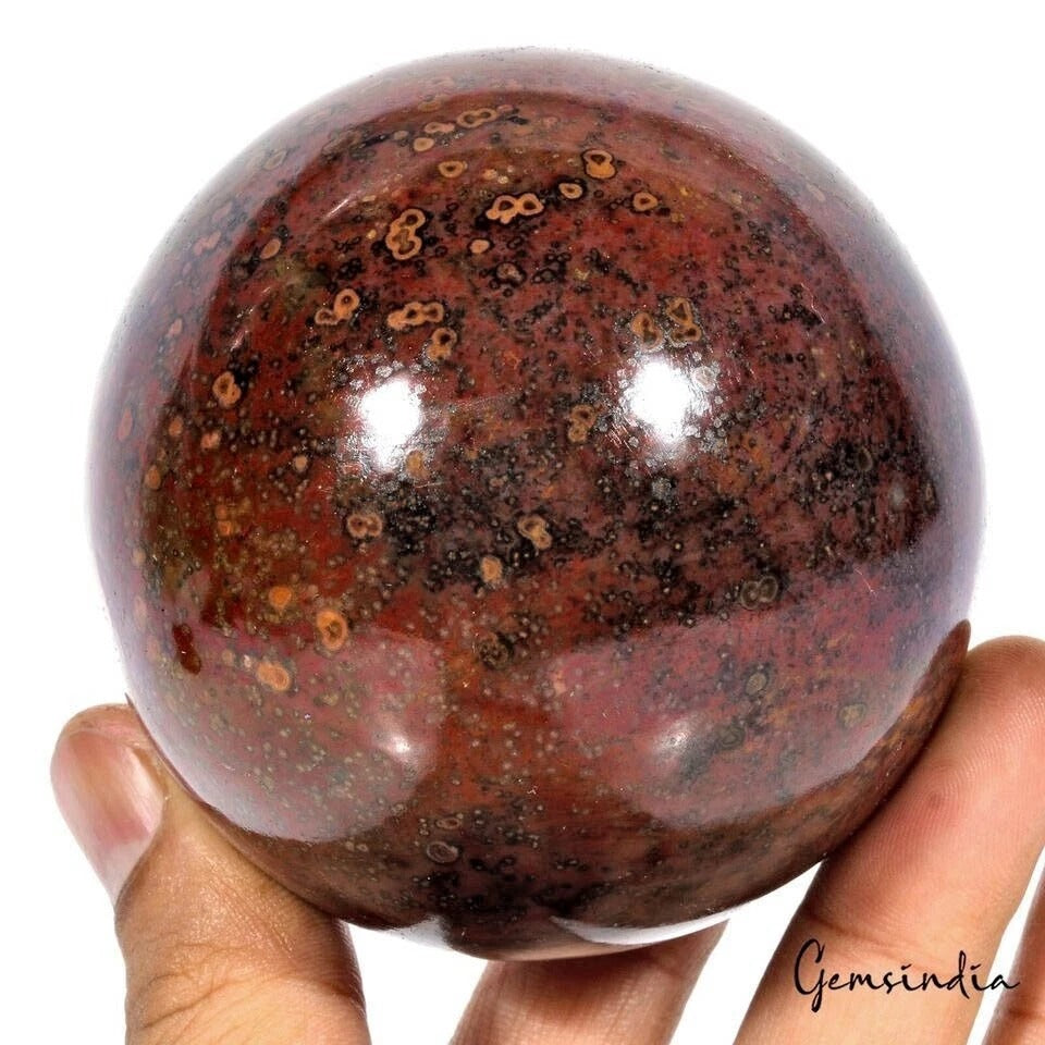 Red Jasper Sphere, Untreated — 3" in diameter, 0.581 Kg (2900 Ct), Madagascar
