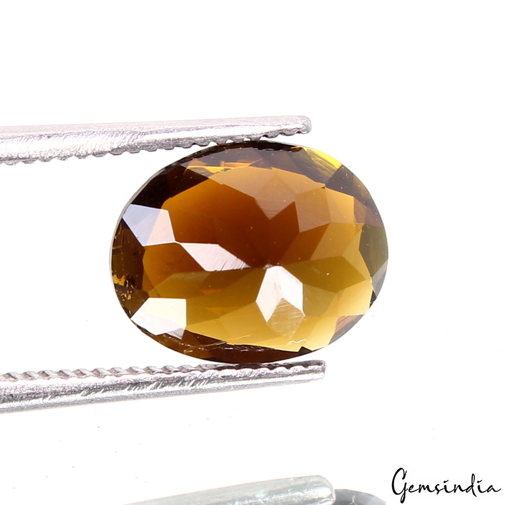Tourmaline Loose Gemstone, Untreated, Brown — 9x8x4mm, 2.10 Ct, Mozambique