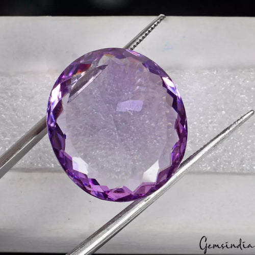 Amethyst Loose Gemstone, Oval Cut Orign : Brazil, Purple — 21x19x7mm, 22.40 Ct, Brazil