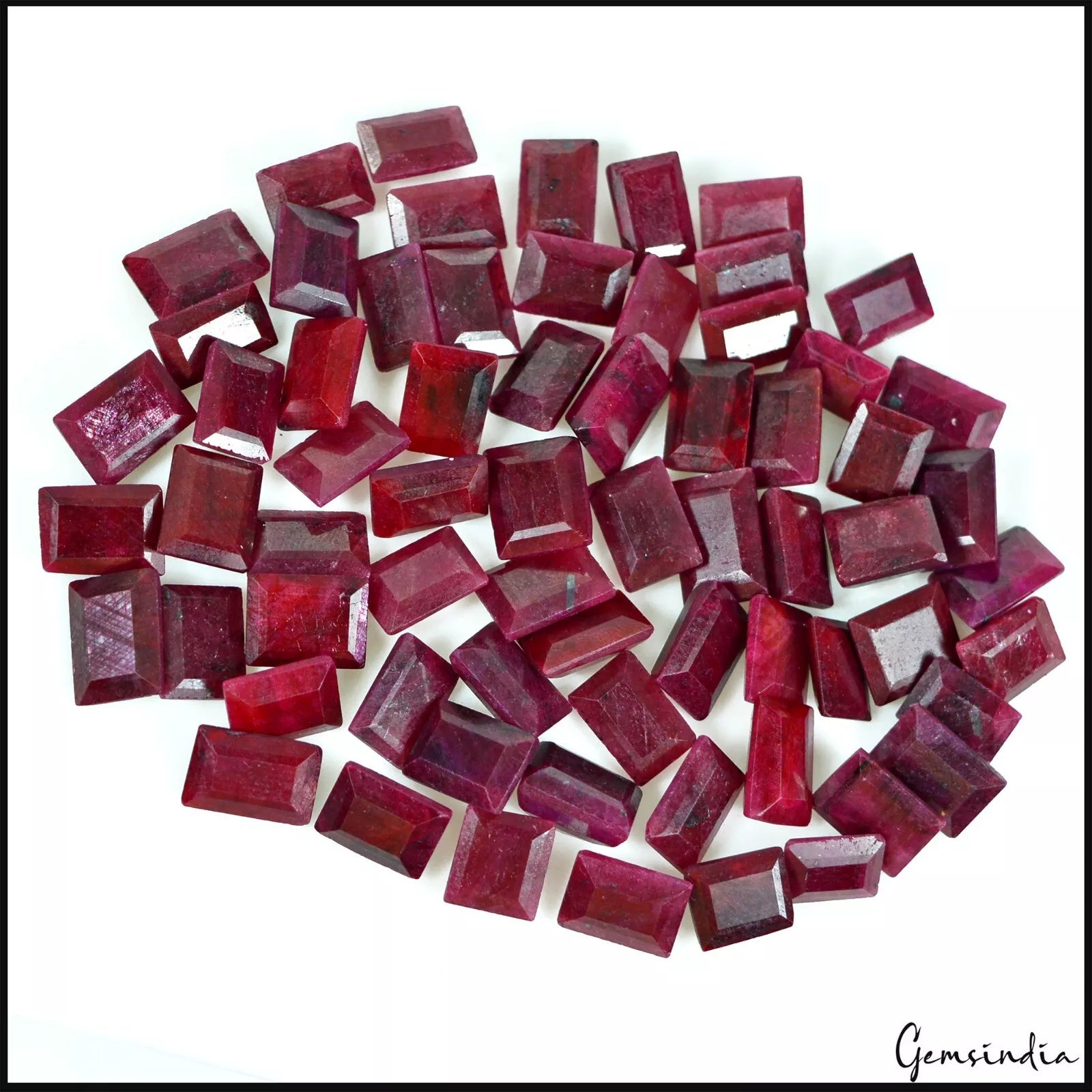 500 Cts Natural Red Ruby Baguette Cut 10-13mm Loose Faceted Ring Size Gemstones