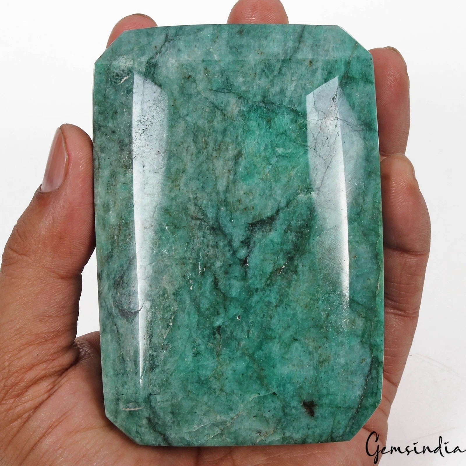 Emerald Loose Gemstone, Color Enhanced, Green — 4x2.75x2.25 Inch, 3600 Ct (0.72 Kg), Brazil