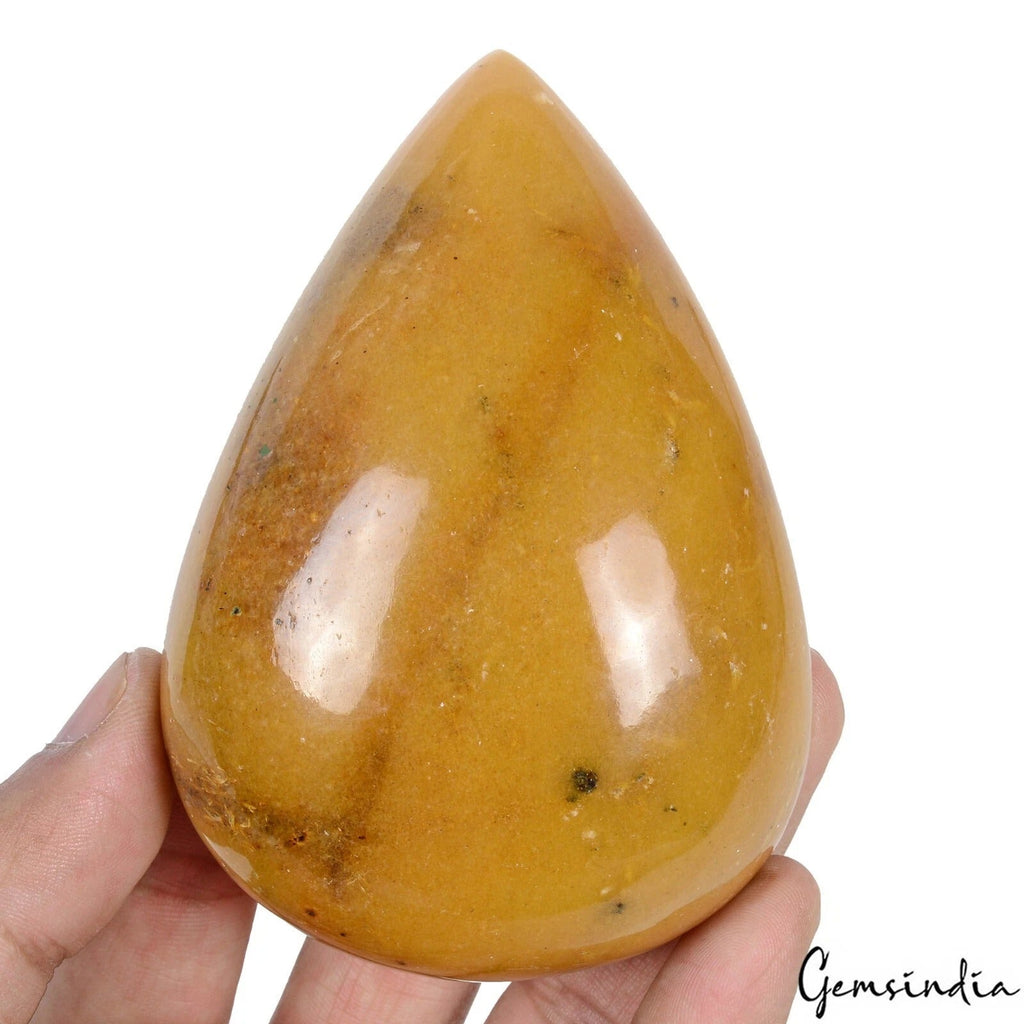 1800 Cts Natural Untreated Yellow Aventurine Pear Cab Loose Huge Size Gemstone