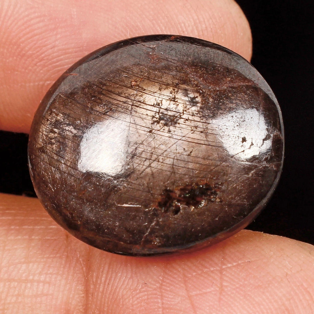 Rare Natural Star Ruby Oval Cabochon 47.50 Cts Untreated Dark Brown Red Gemstone