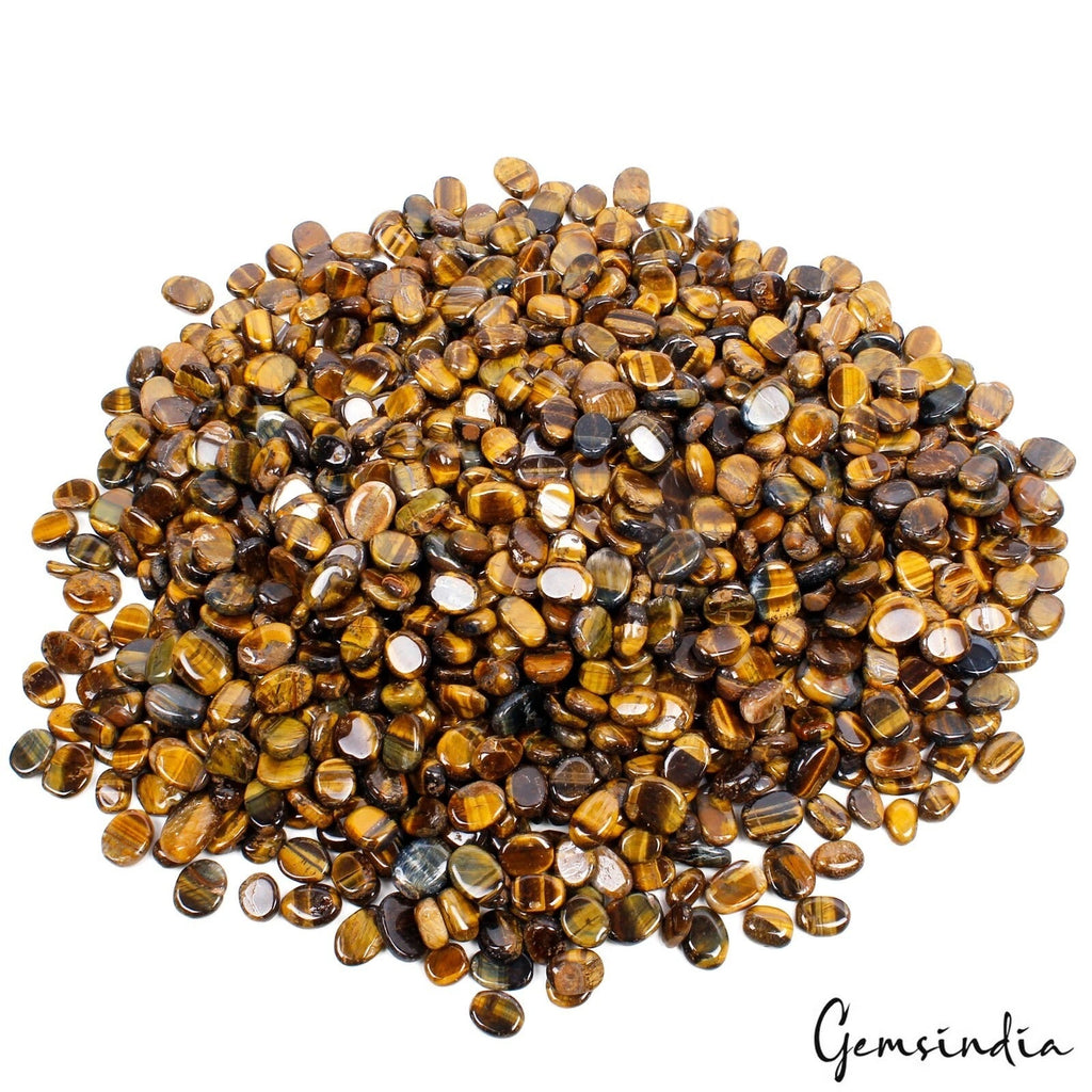 1000 Pcs/ 1 Kilo Natural Tiger's Eye Untreated Oval Cabochon Loose Gemstones Lot