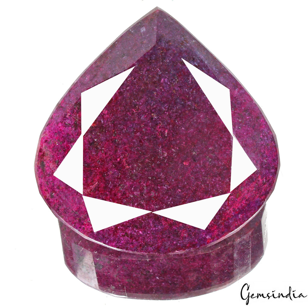 1620 Cts Natural African Red Ruby Pear Faceted Earth mined Huge Size Loose Gem