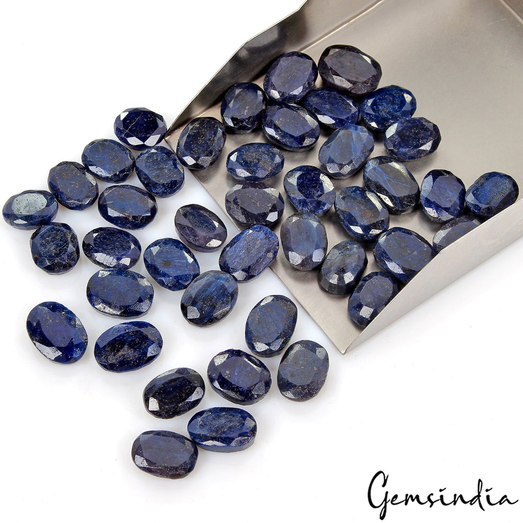 830 Ct/42 Pcs Natural Blue Sapphire Oval Cut Loose Ring Size Wholesale Gems Lot