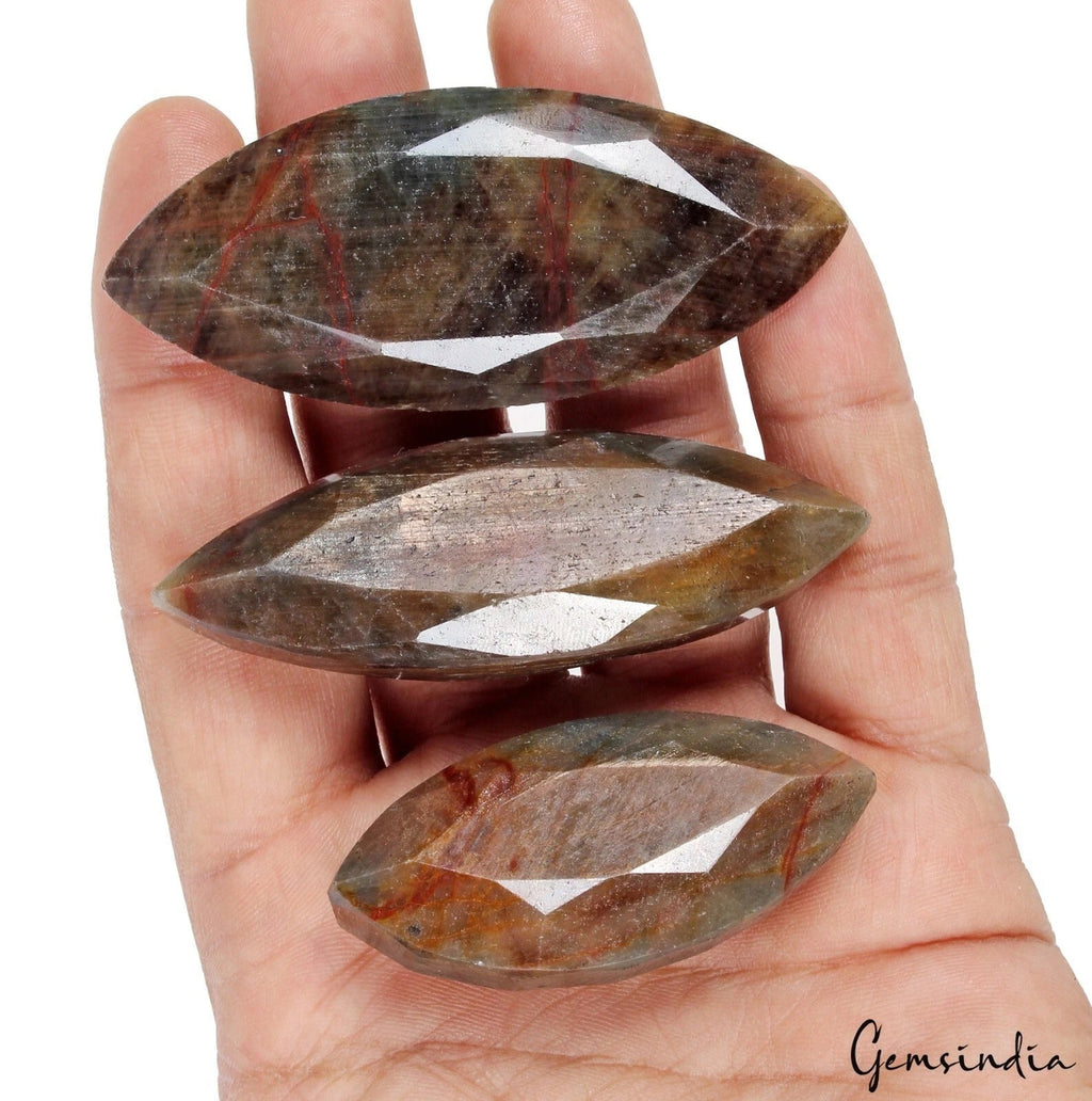 830 Cts/3 Pcs Natural Untreated Brown Sapphire Marquise Cut Loose Wholesale Gems