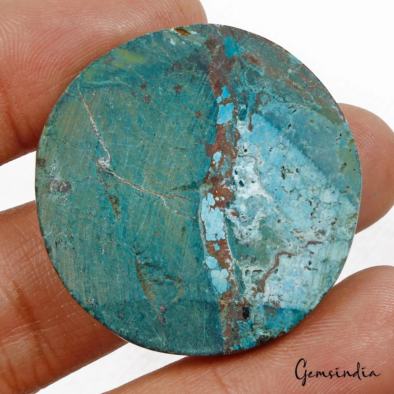 Turquoise Cabochon, Color Enhanced, Bi Color — 36x8mm, 89.50 Ct