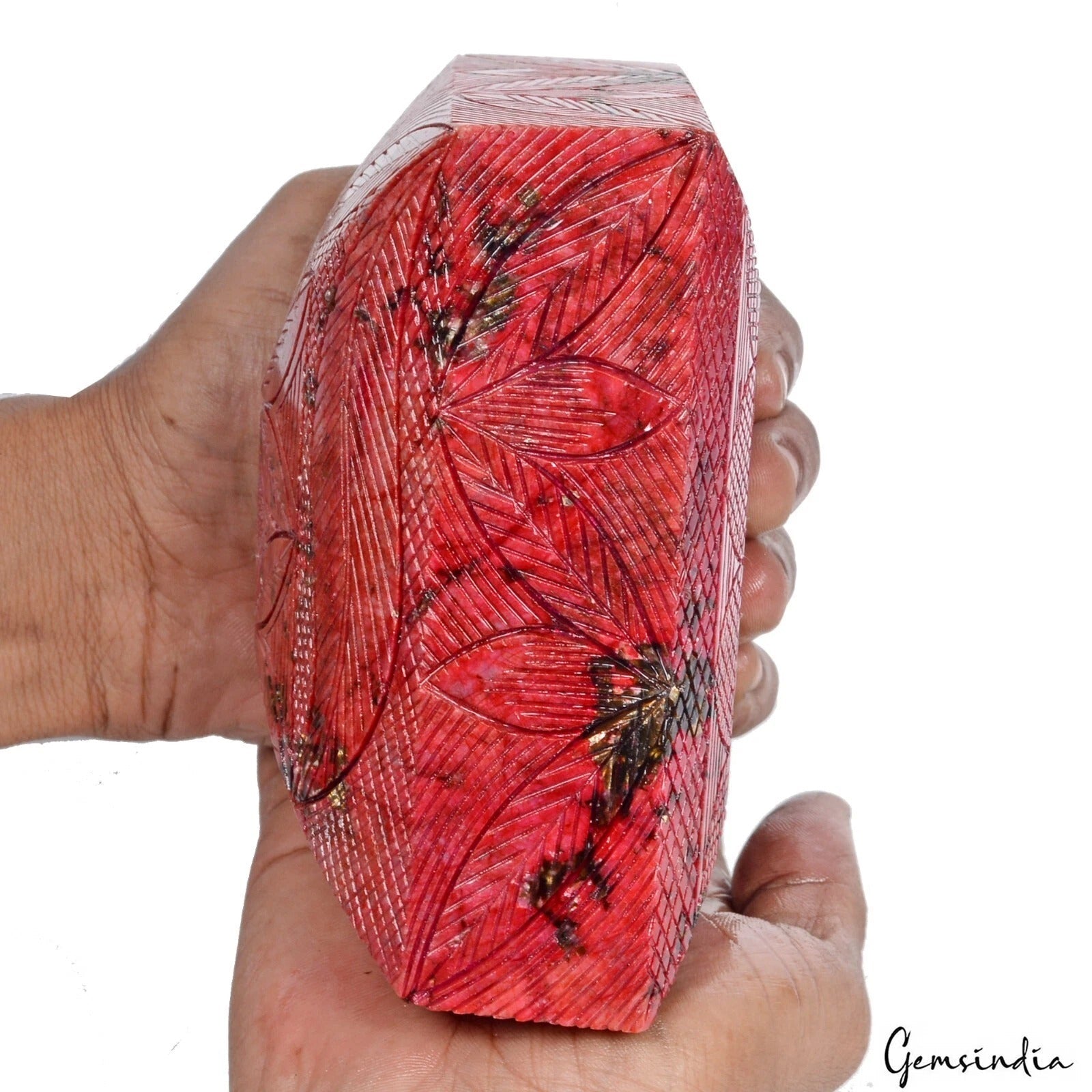 3 Kg Natural Pigeon Blood Red Ruby Rectangular Cut Carving Masterpiece Huge Gem