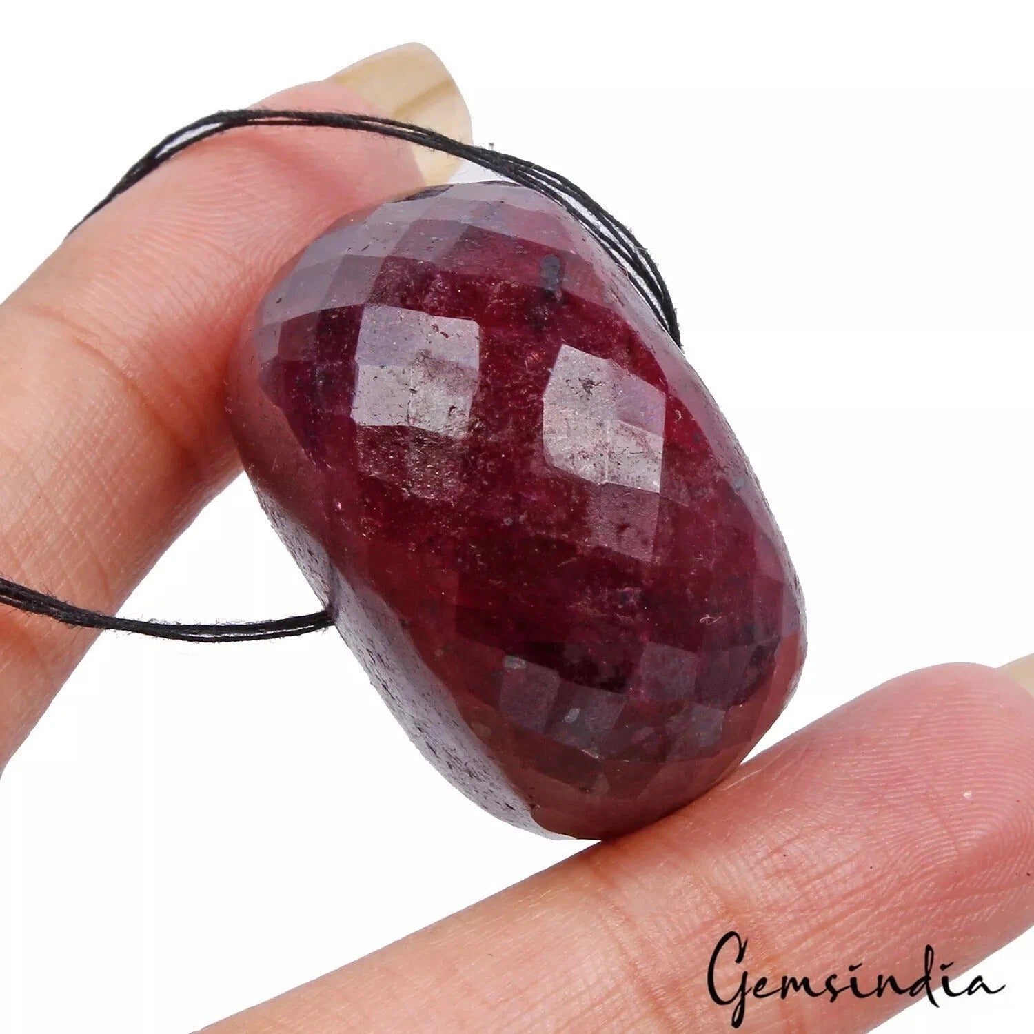 Certified 266.60 Cts Natural African Red Ruby Round Checker Cut Drill Bead Gem