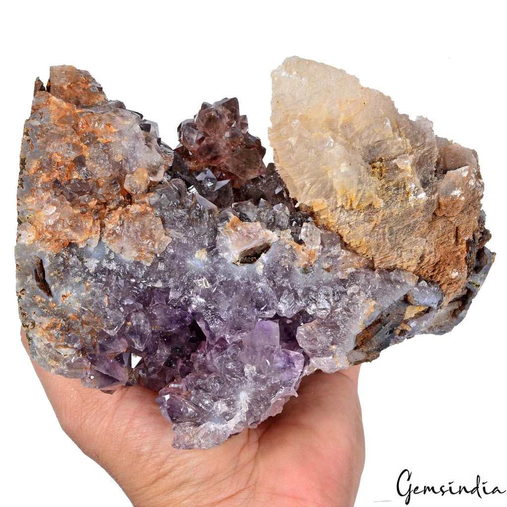 Amethyst Crystal Cluster, Untreated — 6.75x4.25x5 Inches, 2.55 Kg (12750 Ct), Uruguay