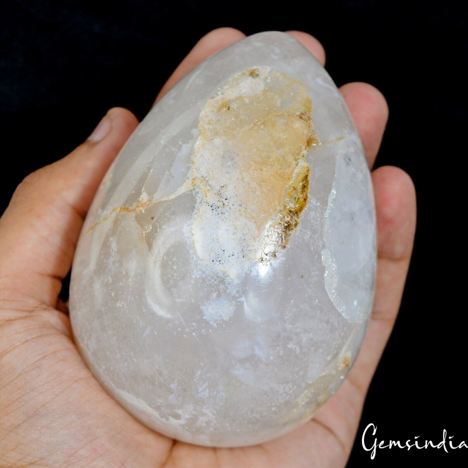White Quartz Loose Gemstone, Untreated — 96x69 mm, 3230 Ct